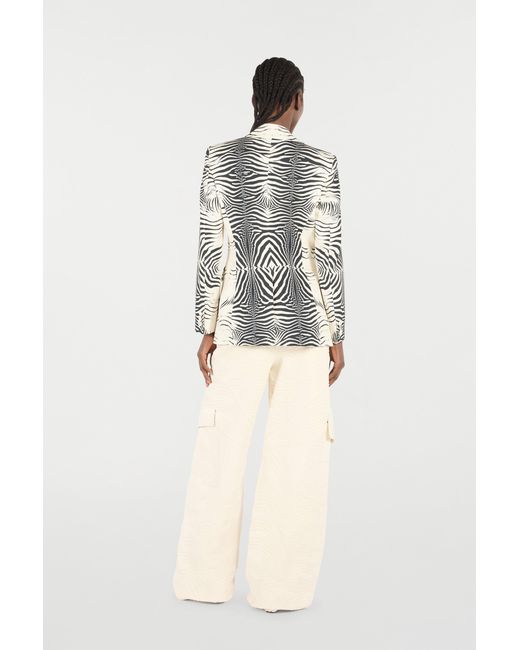 Roberto Cavalli Black Blazer With Tigress Print