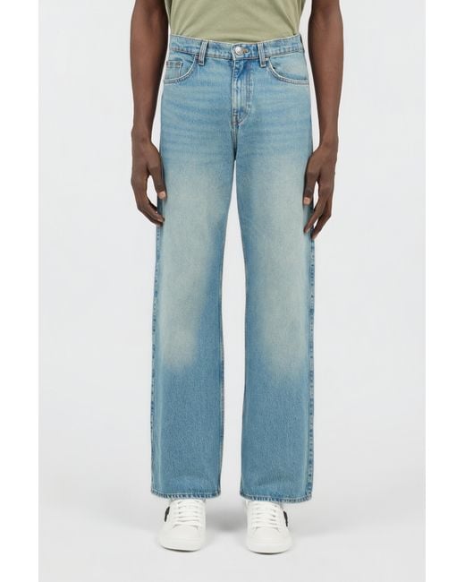 Roberto Cavalli Blue Light Wide-Leg Jeans With Monogram Rc for men