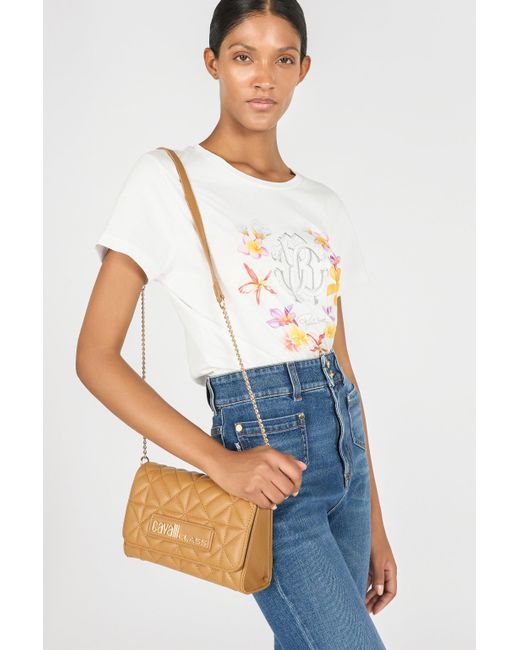 Roberto Cavalli Natural Bag With Cavalli Class Chain Shoulder Strap