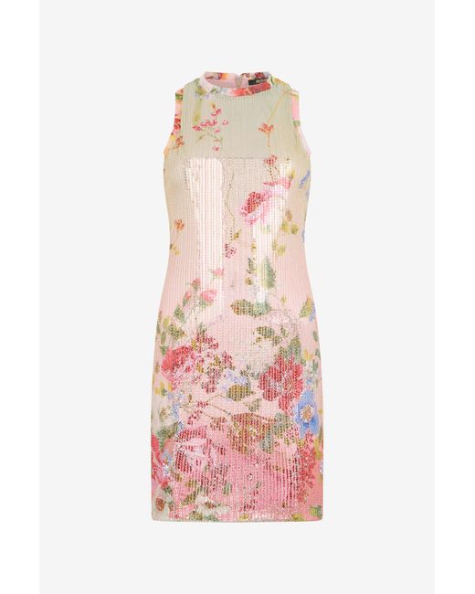 Roberto Cavalli White Miami Flowers Print Mini Dress