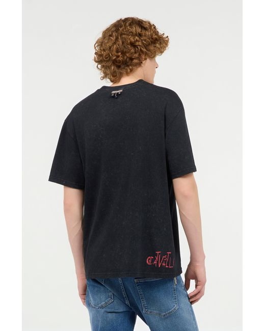 Roberto Cavalli Black T-Shirt With Jc Monogram Patch for men