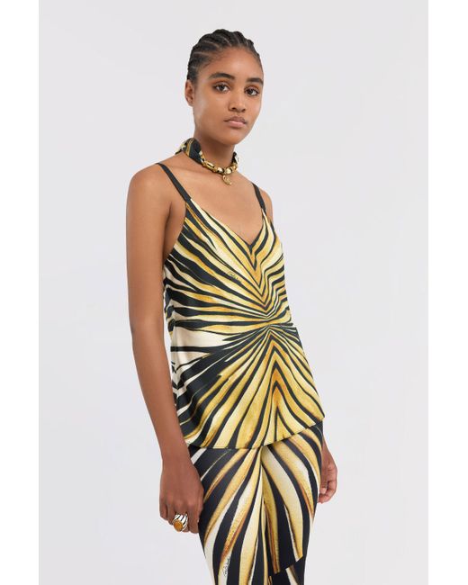 Roberto Cavalli Multicolor Ray Of Print Silk Top