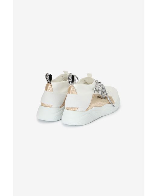 Roberto Cavalli Multicolor Sneakers With Snake-Effect Inserts