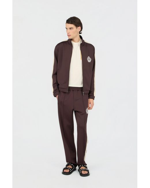 Roberto Cavalli Brown Zip Hoodie for men