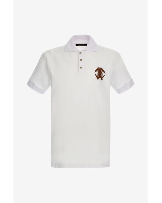 Roberto Cavalli White Polo With Monogram Rc for men