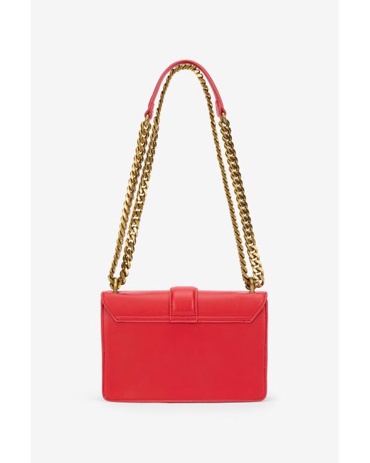 Roberto Cavalli Red Rote Schultertasche Mit Schlangenschnalle