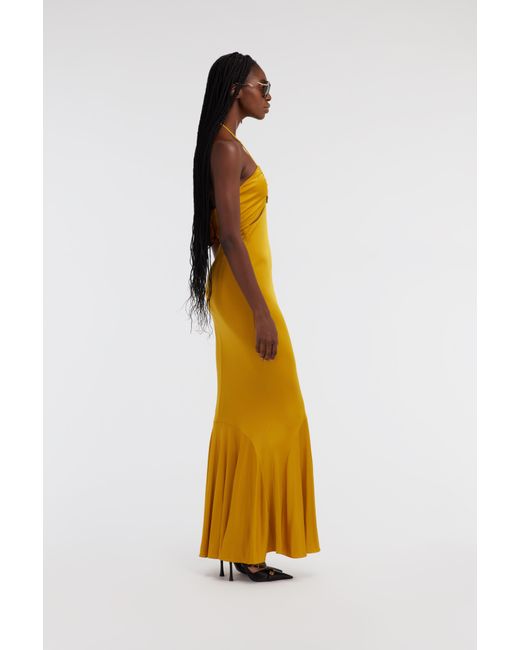 Roberto Cavalli Metallic Off-Shoulder Dress