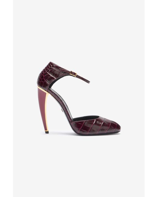 Escarpins En Cuir Embossé Avec Talon Fang Roberto Cavalli en coloris Black
