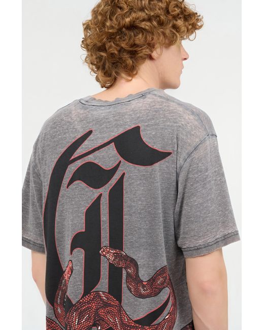 Camiseta Con Logotipo Y Serpientes Roberto Cavalli de hombre de color Multicolor