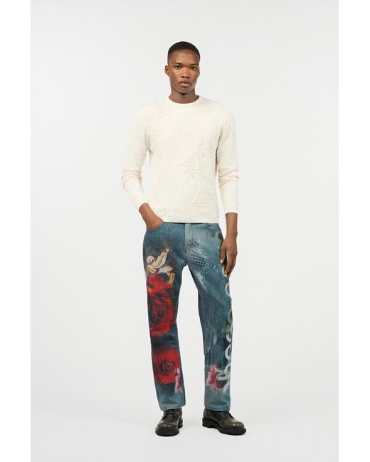 Roberto Cavalli Pullover Mit Motiv Python in White für Herren