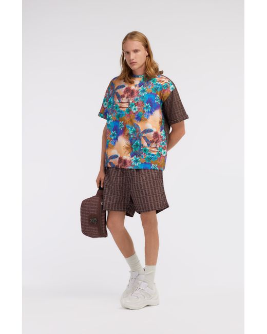 Roberto Cavalli Swim Shorts With Rc Print in Brown für Herren