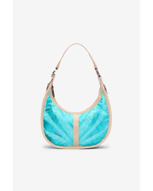 Roberto Cavalli Blue Small Bologna Bag With Print