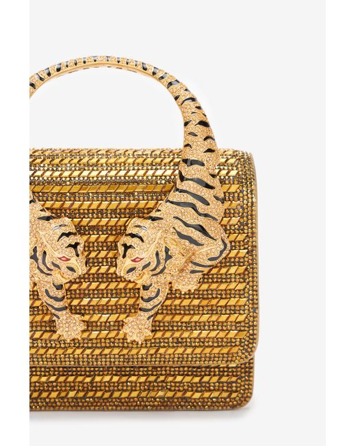 Roberto Cavalli Metallic Mini Roar Bag With Crystals