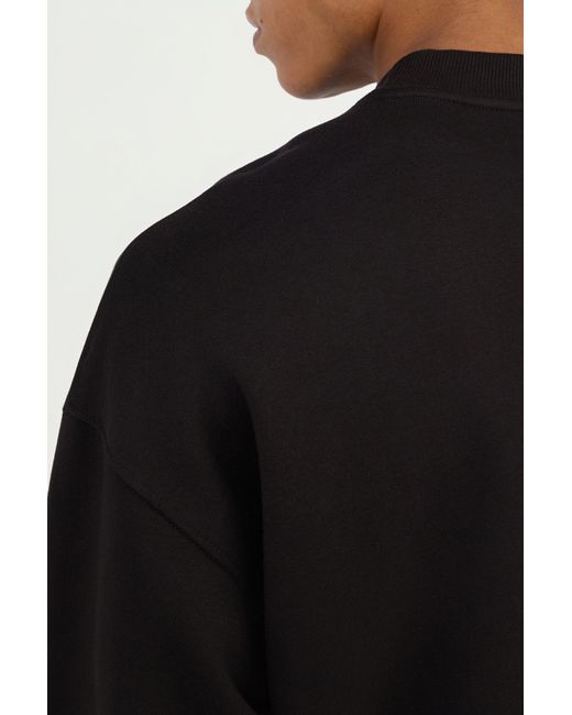 Roberto Cavalli Black Sweatshirt With Tonal Logo Patch for men