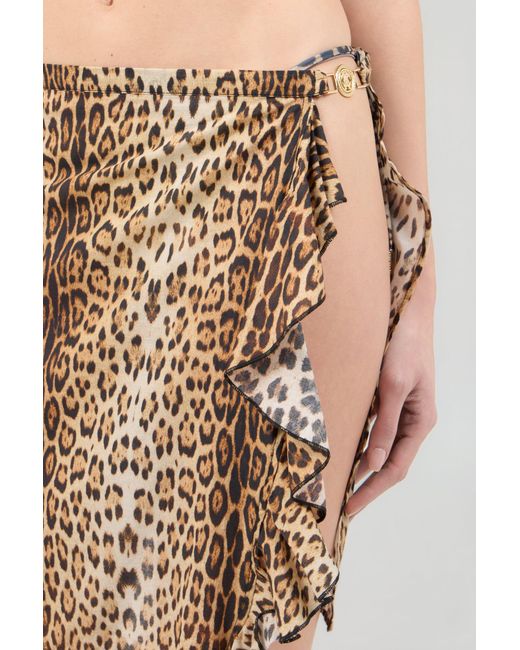 Roberto Cavalli Natural Leopard Print Sarong