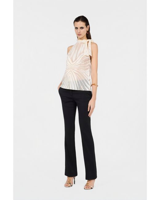 Roberto Cavalli White Top With Ray Devoré Print