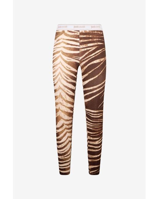 Roberto Cavalli Multicolor Natural Barb Print Leggings