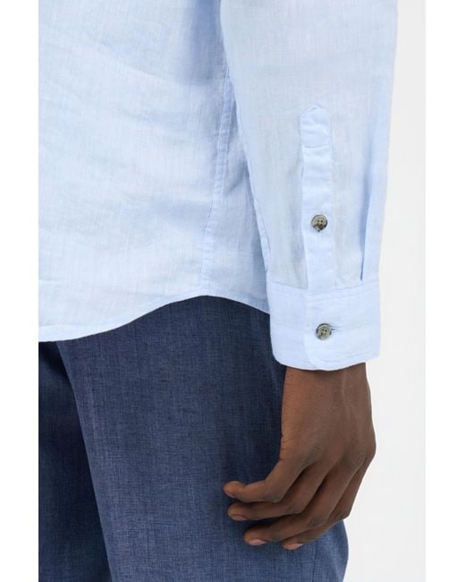 Roberto Cavalli Blue Light Linen Shirt for men