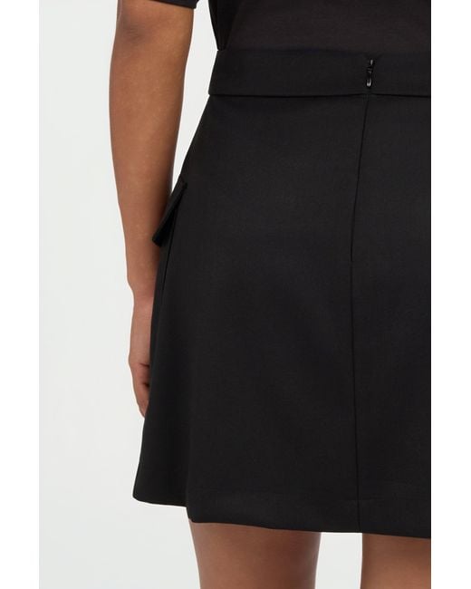Roberto Cavalli Black Pleated Mini Skirt With Pocket