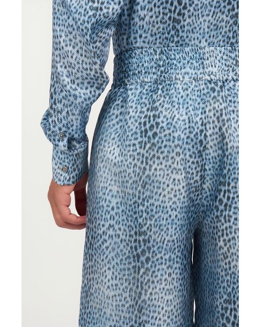 Roberto Cavalli Blue Baby Jaguar Print Fabric Shorts for men