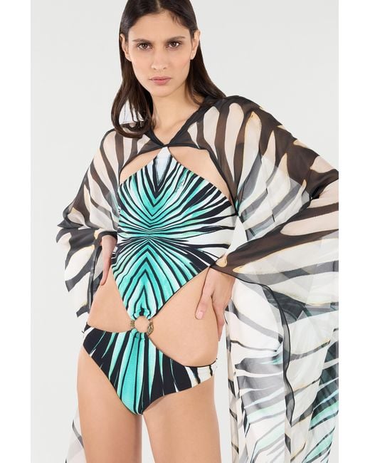 Roberto Cavalli Multicolor Ray Of Sea Print Swimsuit