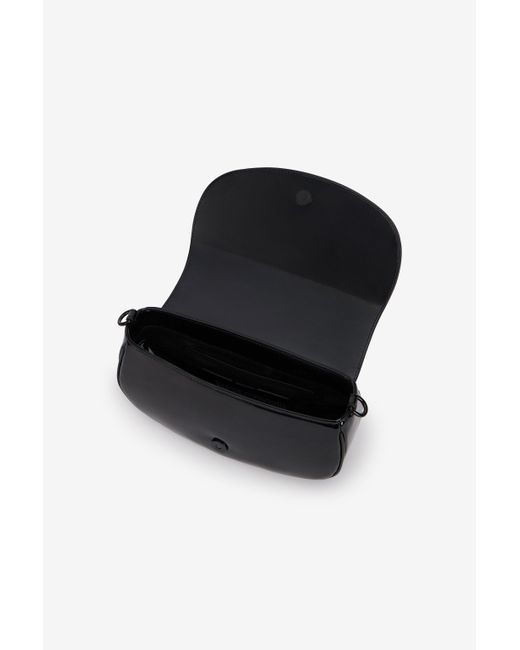 Borsa A Spalla Nera Lucida Con Logo di Roberto Cavalli in Black