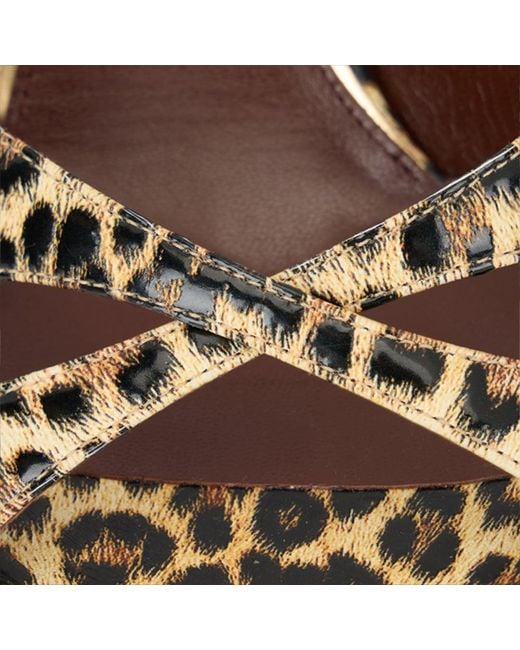 Roberto Cavalli Multicolor Leather Sandals With Leopard Print