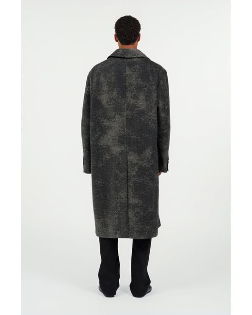 Roberto Cavalli Black Double-Breasted Coat With Distressed Effect for men