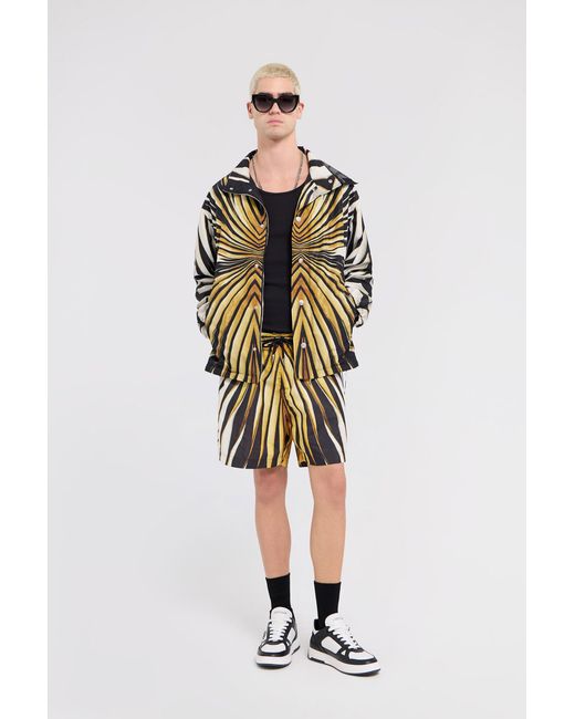 Roberto Cavalli White Ray Of Print Nylon Sea Shorts for men