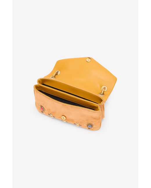 Roberto Cavalli White Small Bag With Stones And Chain