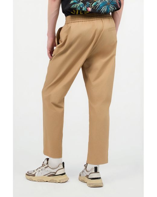 Roberto Cavalli Natural Cotton Pants With Front Logo for men