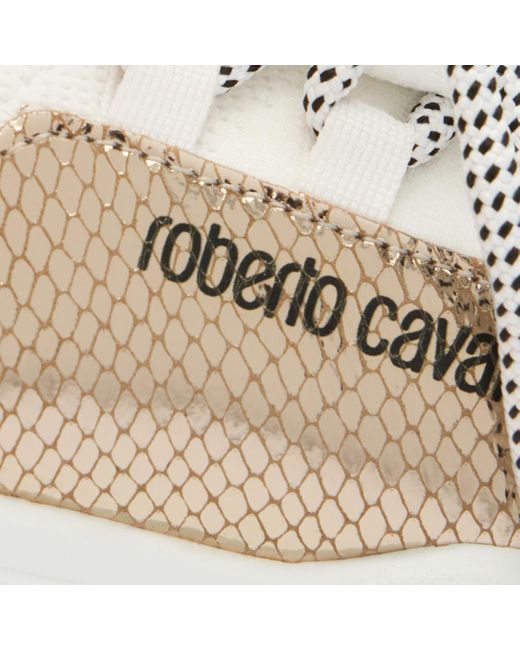 Roberto Cavalli Multicolor Sneakers With Snake-Effect Inserts