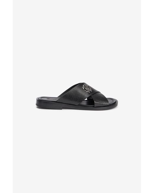 Roberto Cavalli Black Slide Sandals for men