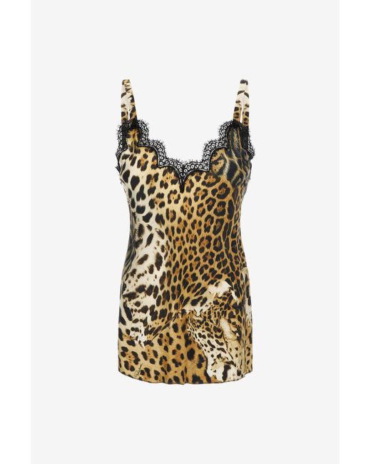 Roberto Cavalli Multicolor Top With Jaguar Skin Print