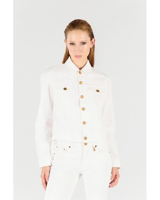 Roberto Cavalli Natural Denim Jacket With Buttons