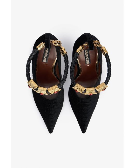 Roberto Cavalli Black Pumps With Strap