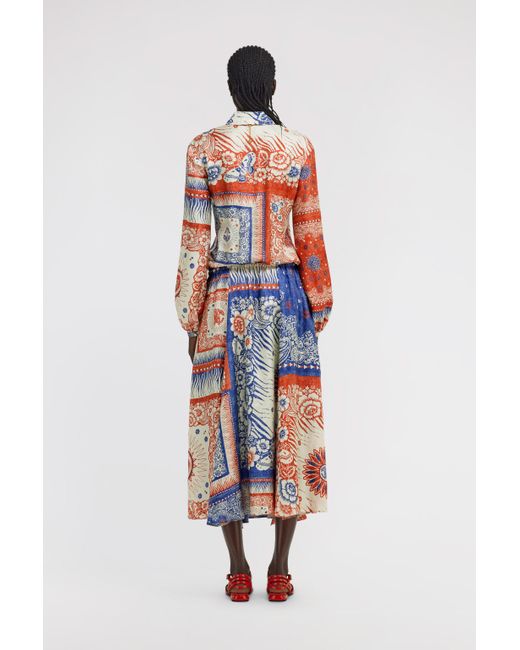 Roberto Cavalli White Bandana Print Maxi Dress