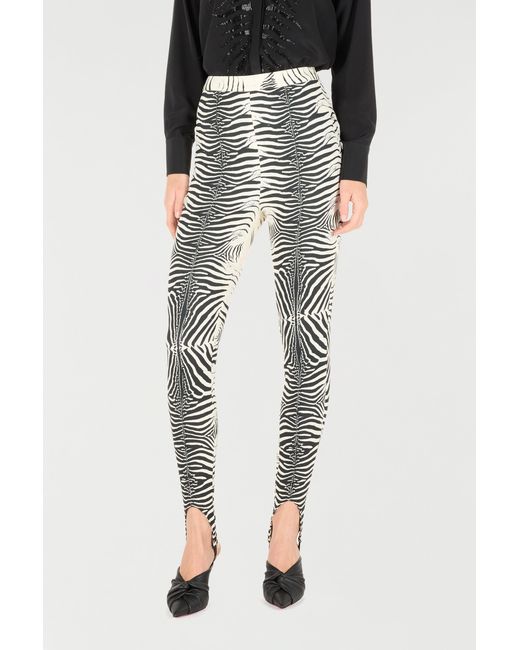 Roberto Cavalli Gray Zebra-Printed Leggings