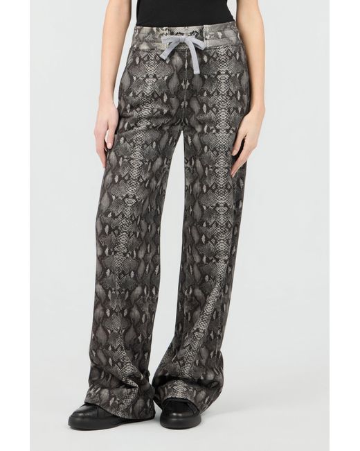 Roberto Cavalli Gray Python Print Trousers