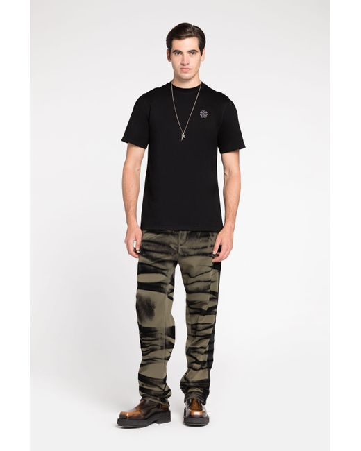 Camiseta De Algodón Mirror Snake Roberto Cavalli de hombre de color Black
