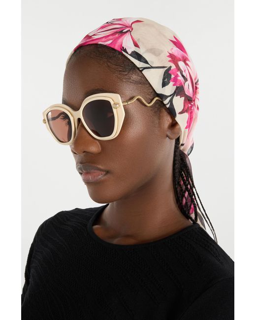 Roberto Cavalli Multicolor Wide And Feminine Front Sunglasses With Double Ring Decoration