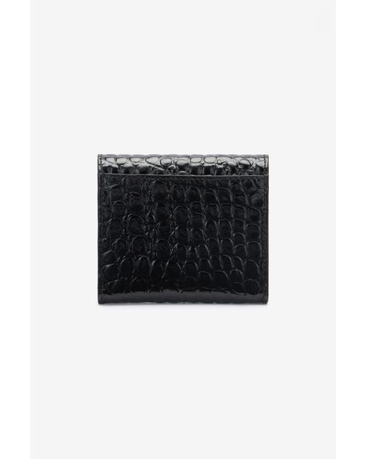 Roberto Cavalli Black Cardholder With Crocodile Print