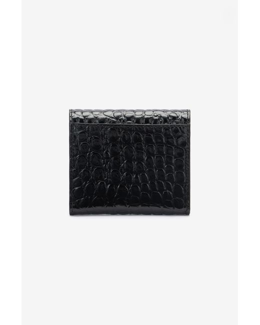 Roberto Cavalli Black Cardholder With Crocodile Print