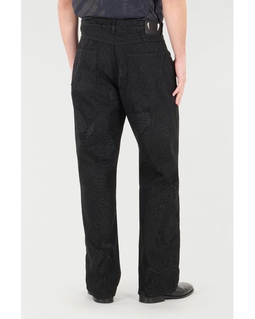 Pantalones Con Estampado Pitón Roberto Cavalli de hombre de color Black