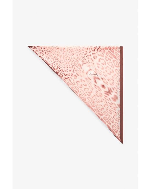 Roberto Cavalli Pink Jaguar Print Triangle