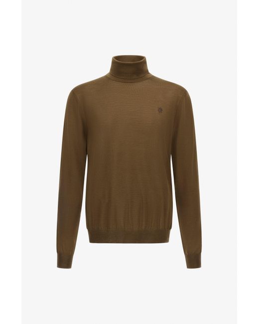 Roberto Cavalli Green Regular Turtleneck Sweater for men