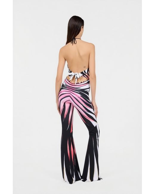 Roberto Cavalli Red Ray Of Paradise Print Jumpsuits