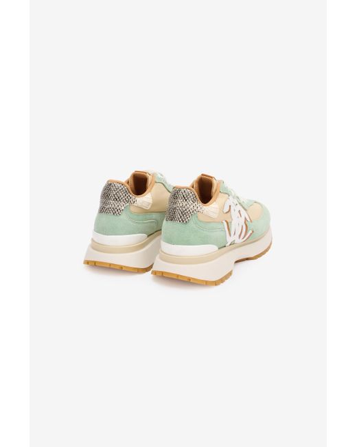 Roberto Cavalli Metallic Sneakers Mit Kontrastfarbe Hinten Und Monogramm Mirror Snake