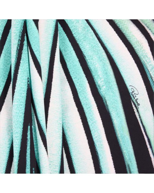 Roberto Cavalli Blue Ray Of Sea Print Dress Maxi