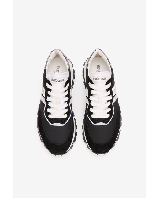Roberto Cavalli Black Sneakers With Rc Logo for men